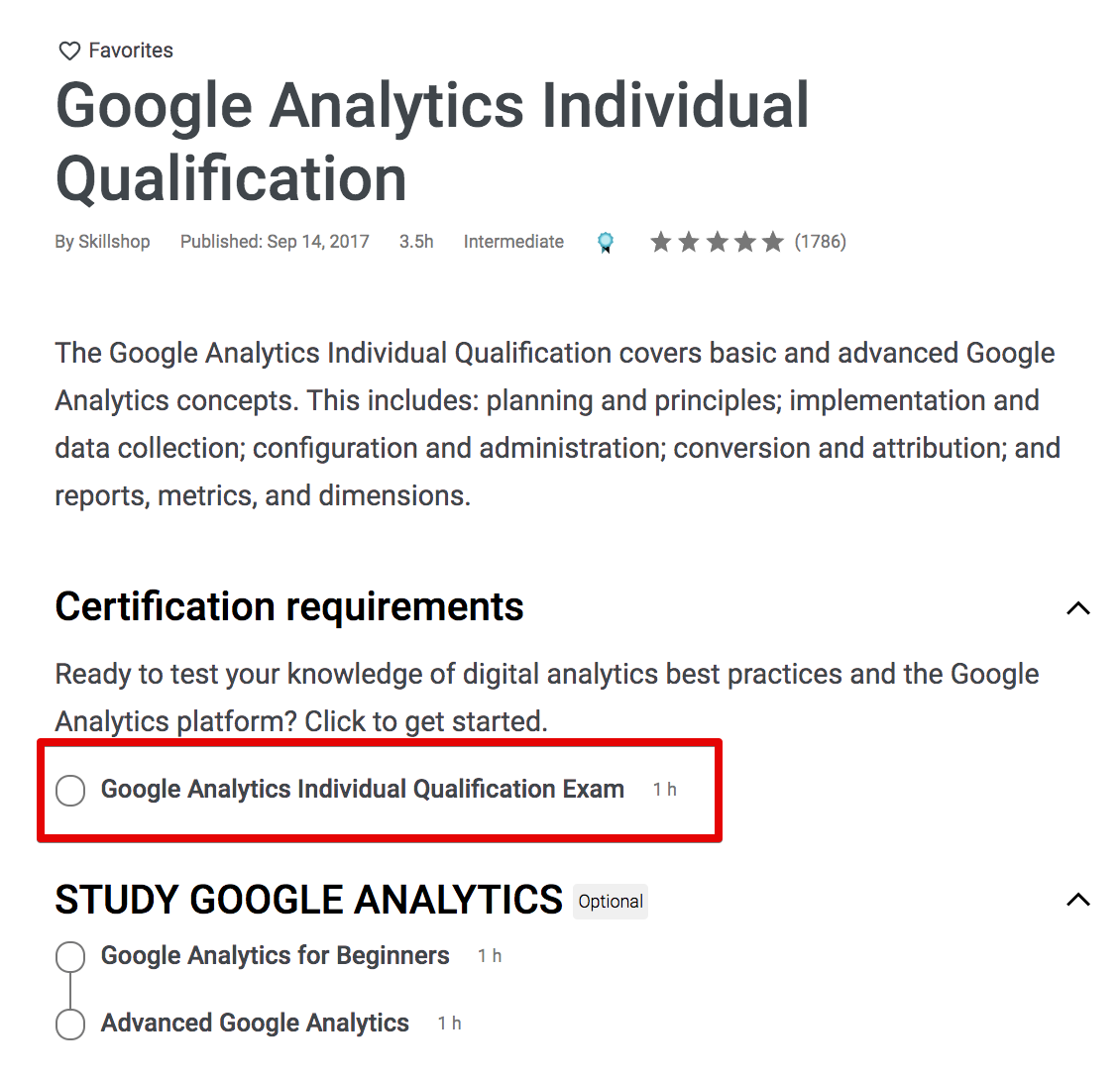 Google Analytics Certification exam