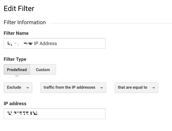 Internal traffic filter in Google Analytics